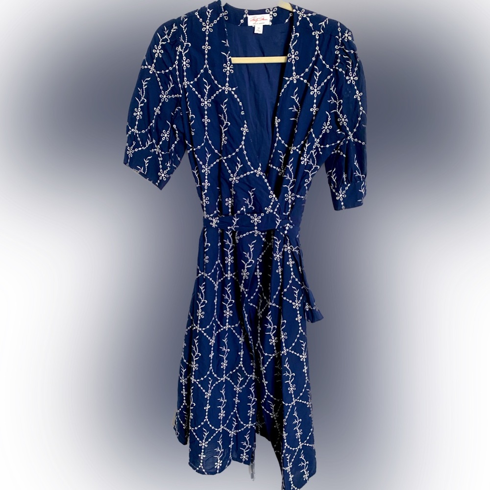 Blue dress with white flowers